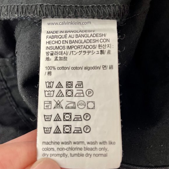 Men's Calvin Klein Flat Front Lightweight Cotton Chino Shorts, Black, Size 36 - Picture 6 of 6